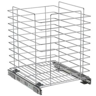 Imagem de Tulha Deslizante Schmitt Retangular 35kg Aramado Sem Blindagem Cesto de Roupas Embutir Banheiro Aço Cromado