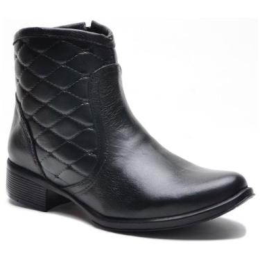Imagem de Bota cano curto feminina couro legitimo cor Preto 312 - Ipê Mulato, Pr