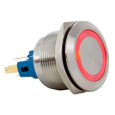 Imagem de Botão Antivandalismo Iluminado 22mm 110/220VCA Momentâneo Luz Vermelha