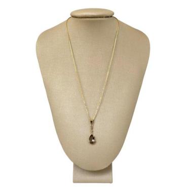 Imagem de Colar Prata 925 + Ouro 18k Gota em Zircônia Cravejada - Ponte Vecchio 