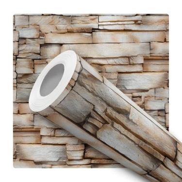 Imagem de Papel de Parede Vinílico Canjiquinha Pedra Natural 10m - DELIQUADROS, 