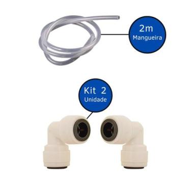 Imagem de Kit 2 Conexões Engate Rápido 3/8 X 3/8 Chopp + 2m Mangueira - AZ135