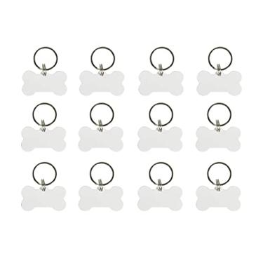 Imagem de 20 peças. Chaveiro de osso de polímero branco em branco sublimação Dog TAG DYE transferência de calor