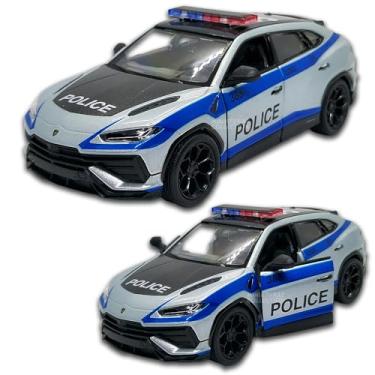 Imagem de Miniatura de carro da Polícia Urus 12 CM 1/40, Carrinho de ferro, Abertura de portas, Com Fricção, Carrinhos de coleção Kinsmart