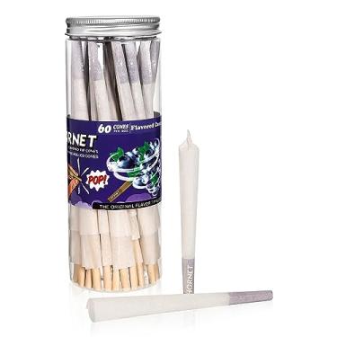Imagem de HORNET Pacote com 60 Cones de Picolé Pré-Enrolados com Sabor E Uma Conta de Sabor Explosivo | Cones Pré-Enrolados com Sabor de Mirtilo | Ponta de Filtro com Conta de Sabor Explosivo |