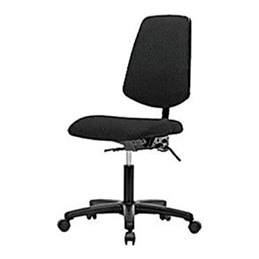 Imagem de Thomas Cadeira de mesa de tecido 1163G90 com encosto médio sem inclinação, base de nylon, braços ajustáveis, rodízios, preta