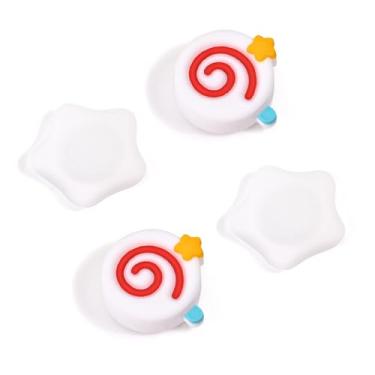 Imagem de DLseego Design de tampas de aperto de polegar para Switch/Switch OLED/Switch Lite Console, silicone macio Joycon controle analógico capas protetoras antiderrapantes 4 peças botão Joy Con Joystick Caps