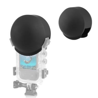 Imagem de PULUZ Tampa de lente compatível com câmera Insta360 X3, capa protetora de silicone invisível para mergulho, capa protetora de silicone, antiarranhões, acessórios (preto)