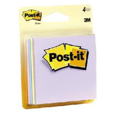 Imagem de Post-it Notes 2 7/8" x 2 7/8" pastel 4 pastilhas 4 pacotes (pacote com 6)