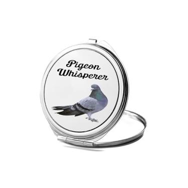 Imagem de SpreadPassion Espelho compacto Pigeon Whisperer, presente de sussurro de pombo, espelho fotográfico de sussurro de pombo, espelho de maquiagem de viagem pequeno espelho portátil, espelho de bolso