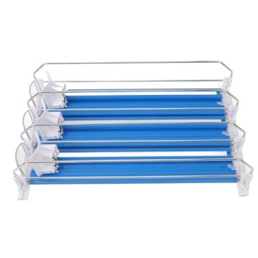 Imagem de Prateleira de Bebidas Empurrador de Bebidas, Deslizamento Automático Empurrador Automático e Largura Ajustável Pode Organizador para Supermercado de Geladeira (BLUE)