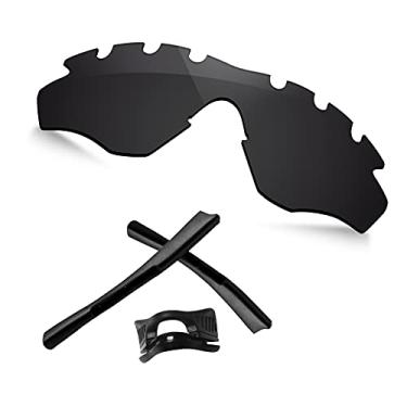 Imagem de TRUSHELL Lentes de reposição polarizadas | Kits de borracha para Oakley M2 Armação ventilada OO9212 Óculos de sol preto escuro - Polarizado