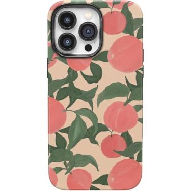Imagem de Casely Capa para iPhone 14 Pro Max | Sensação de pêssego | Capa Blush Vines | Compatível com MagSafe | Design de capa protetora ousada