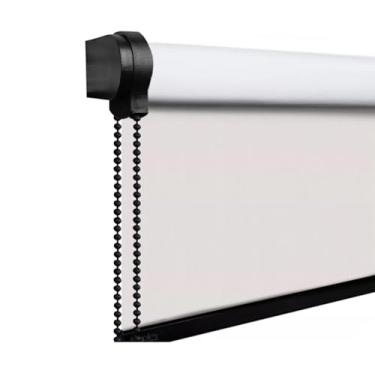 Imagem de Cortina Persiana Rolo Blackout SOB MEDIDA Para Quartos, Salas e Escritórios (SEM BANDÔ) (Tóquio 02 - Acabamento Preto, 1,35 (lar) x 2,10 (alt))