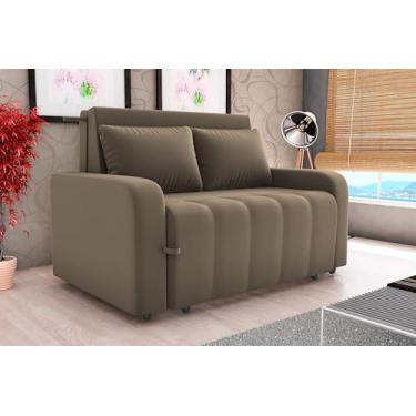 Imagem de Sofa Cama Amora New 3 Lugares Suede Veludo Aconchegante (Capuccino)