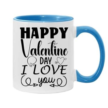 Imagem de SpreadPassion Caneca de café Happy Valentine Day I Love You, presente para namorado e namorada, ideia de presente de dia dos namorados, presente para marido e esposa, ideia de presente de aniversário