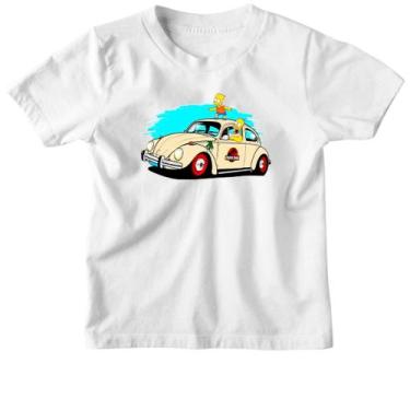 Imagem de Camiseta Infantil Bart e Hommer no fusca do Jurassic Park - Alearts, 2
