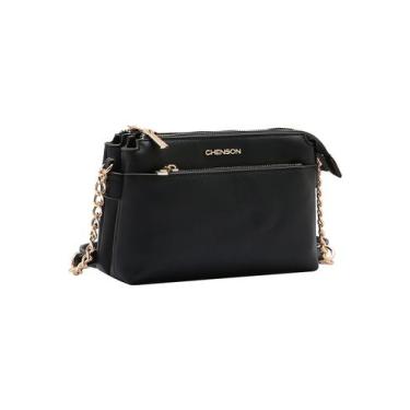 Imagem de Bolsa Feminina Chenson Transversal Carteira de Lado Original, Preto