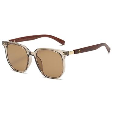 Imagem de Óculos de sol masculino feminino retrô óculos de sol masculino feminino verão férias condução óculos escuros, marrom marrom, um