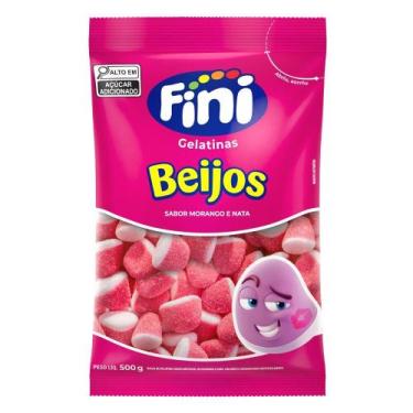 Imagem de Bala Gelatina Beijo de Morango 500g - Fini