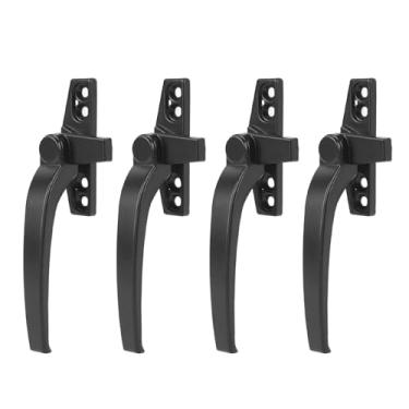 Imagem de Maçaneta de travamento de janela de batente, 4 peças de maçaneta de janela para batente de empurrar externo plano, maçaneta de porta deslizante vertical e horizontal (Mão esquerda)