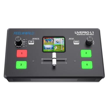 Imagem de FEELWORLD LIVEPRO L1 V1 Multi Camera Video Mixer Switcher 2 Inch LCD Display 4 x HDMI Inputs USB 3.0 Output Format Real Time Production Live Streaming Lightweight