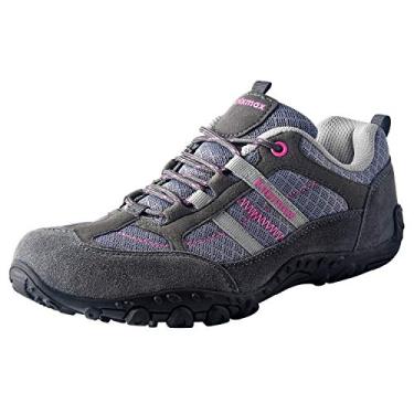 Imagem de Tênis de caminhada feminino Knixmax leve, antiderrapante, para escalada, caminhada, para mulheres, verão, acampamento, mochila, aprox., caminhada, cinza, tamanho 38