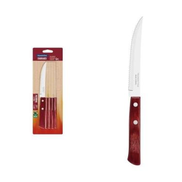 Imagem de Conjunto De Facas Para Churrasco 5" Em Aço Inox Com Cabo Vermelho Poly
