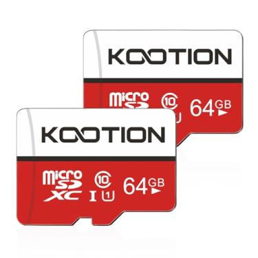 Imagem de KOOTION Cartão micro SD de 64 GB, pacote com 2, memória ultra micro SDXC cartão U1 classe 10, cartões micro SD de 64 GB, cartão TF de alta velocidade, flash R, C10, U1, 64 GB (pacote com 2)