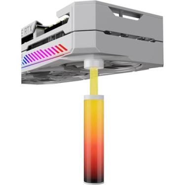 Imagem de upHere Suporte para GPU, suporte para placa de vídeo GPU, suporte para placa de vídeo, suporte para GPU, branco, ARGB, G (75-130 mm/2,95-5,12 pol), ARGB80T