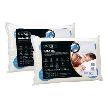 Imagem de Kit 2 Travesseiros Nasa Gel Super Alto Luxo Unique - Plumatex