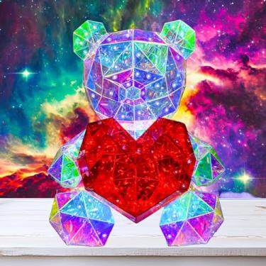 Imagem de In His Name Luz Noturna Led De Urso De Pelúcia, Luz Led Colorida Para Acender Urso Com Coração Vermelho Para Quarto De Criança, Decoração De Berçário De Urso De Cabeceira Premium, Luz Noturna Fofa P