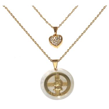 Imagem de Colar Duplo Biomedicina Biomédica Folheado Ouro 18k