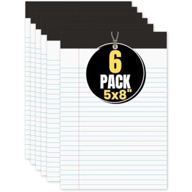 Imagem de 1InTheOffice Jr Blocos legais 12 x 20, blocos de notas legais pequenos. Bloco de notas pautado estreito, 50 folhas/bloco, pacote com 6