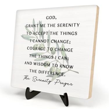 Imagem de Sinal de versículo bíblico, placa cristã, placas de arte de mesa, decoração de mesa de madeira rústica para escritório, decoração positiva de casa, presente de escritura motivacional, placa de madeira