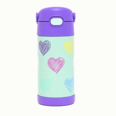 Imagem de Garrafa Inox Térmica Infantil Thermos C/Alça 355ml Premium, Coração Co