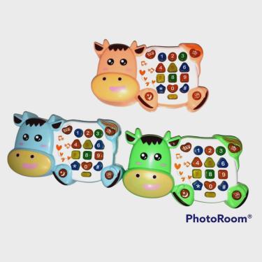 Imagem de Brinquedo Pianinho Vaquinha Com Som e Luzes Colorido