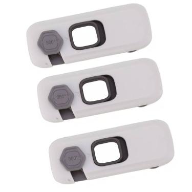 Imagem de Trava de Segurança Geladeira Gaveta Kit 3 unidades Protege Bebe Criança Evita Acidente Armario Fechadura Porta Multiuso Resistente Seguro