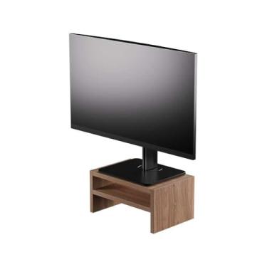 Imagem de Base Suporte para Monitor Apoio de Mesa Madeira Freijó