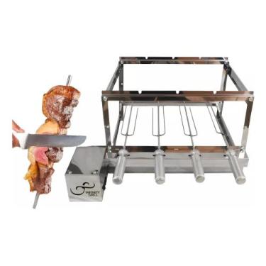 Imagem de Churrasqueira Inox Gira Grill 4 Espetos Giratoria - infinity grill
