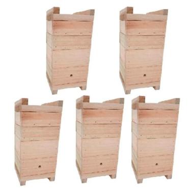 Imagem de KIT 5 Caixas Inpa Abelhas Sem Ferrão Eucalipto 12x12 - Beethoven Agrop