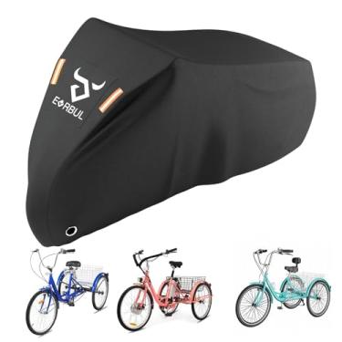 Imagem de EVRBUL Capa de triciclo adulto de 190 cm C x 76 cm L x 111 cm A, capa de bicicleta de 3 rodas, capa de triciclo elétrico resistente 420D à prova d'água para bicicletas de 3 rodas dentro de 73 cm