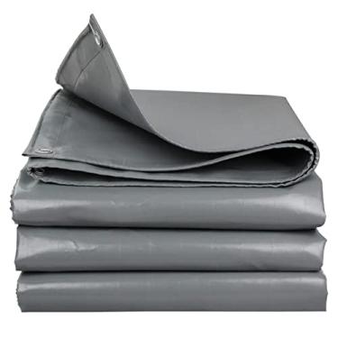 Imagem de Lona impermeável cinza folha de lona resistente 2x4M tenda de dossel de lona com ilhoses móveis caravana capa protetora multiuso (tamanho: 2 x 3,5 m)