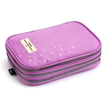 Imagem de Estojo Box Triplo 100 Pens Metalizado Juvenil Escolar - Seanite