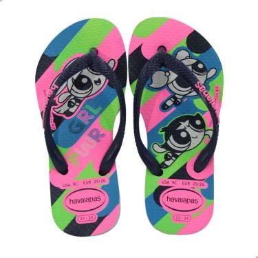 Imagem de Chinelo Infantil Havaianas Kids Slim Powerpuff Meninas Super Poderosas Branco