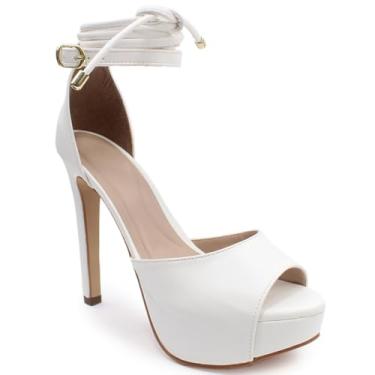 Imagem de Sandália Modarpe Meia Pata Salto Alto Fino M25 (Branco, BR, Adulto, Numérico, 35)