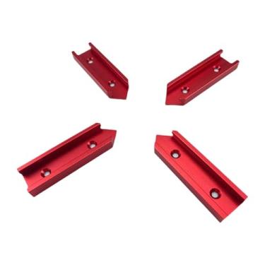 Imagem de Ioensy Connector de caça -níqueis 4x Rastreios de caça -níqueis de slot conector DIY Acessórios de madeira de madeira Guia da Ferramenta T Trilha T Kit de, Vermelho