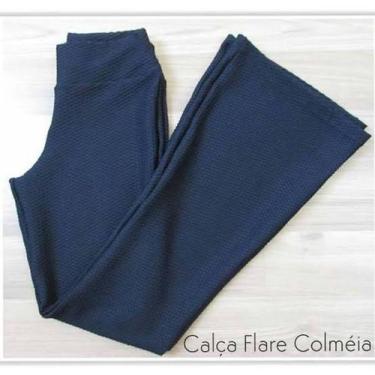 Imagem de Calça Flare Comeia Bailarina Boca de Sino - Estilo de Viver, Azul, M