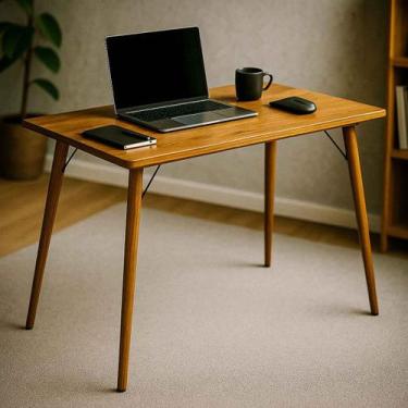 Imagem de Mesa Escrivaninha Office Para Escritório e Estudo Em Madeira Maciça Re