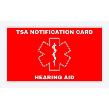 Imagem de Carteira de notificação TSA para aparelhos auditivos cartão de viagem aérea - Quantidade (2)